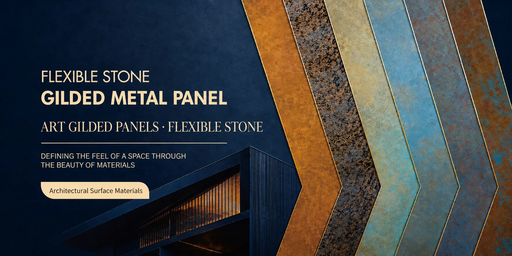 THINGOO flexible stone and art gilded panel material systems