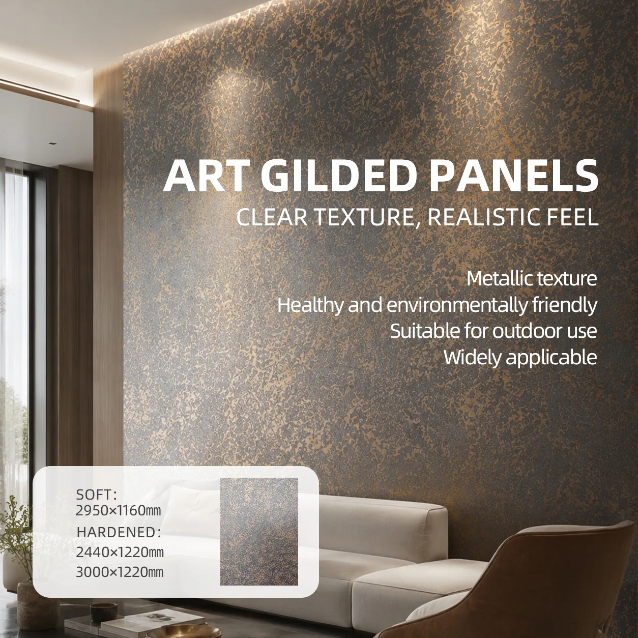 THINGOO Art Gilded Panel commercial interior application