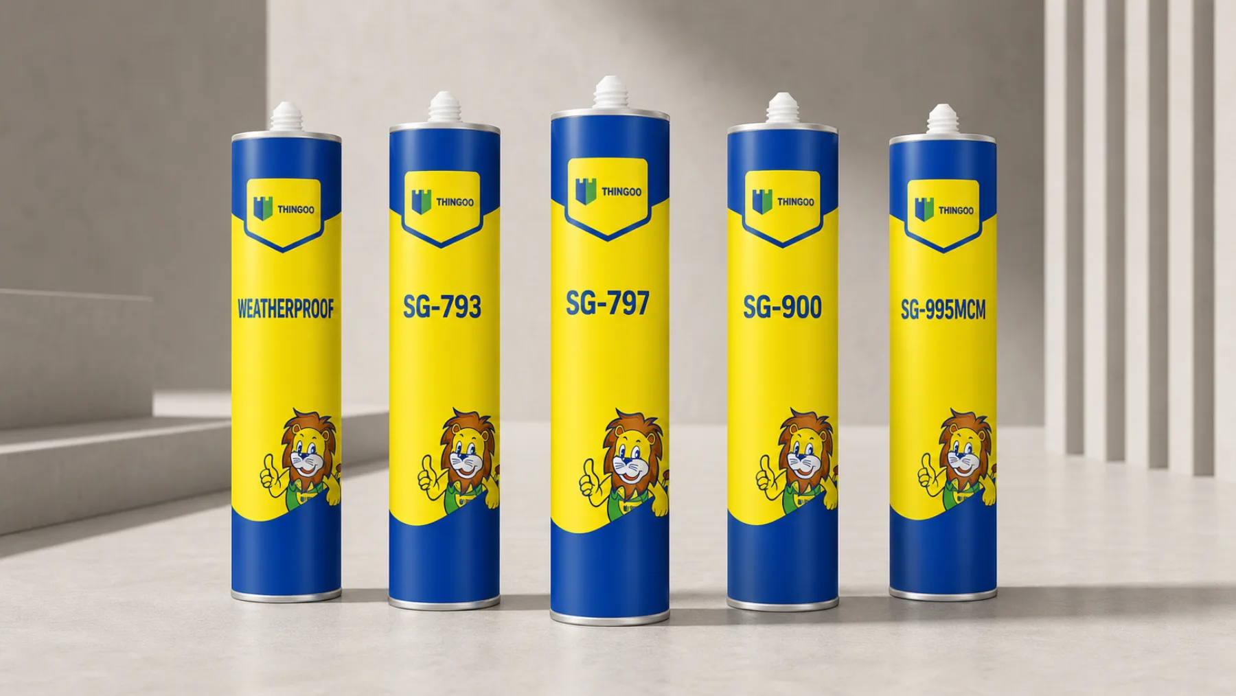 THINGOO silicone adhesive product range for construction sealing and MCM installation